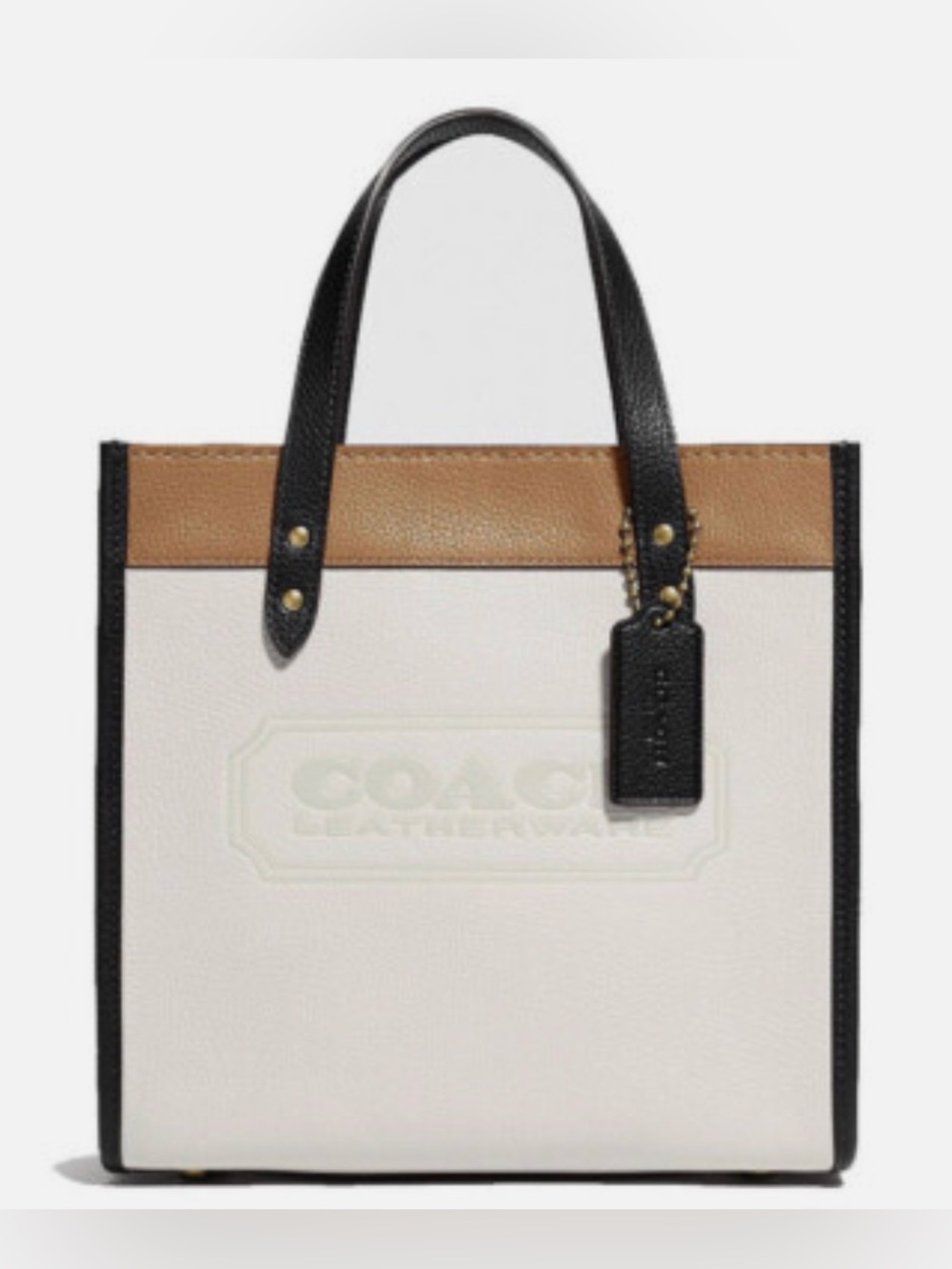 Coach Field Chalk/Brass In Colorblock Leather With Coach Badge - Picture 2 of 11